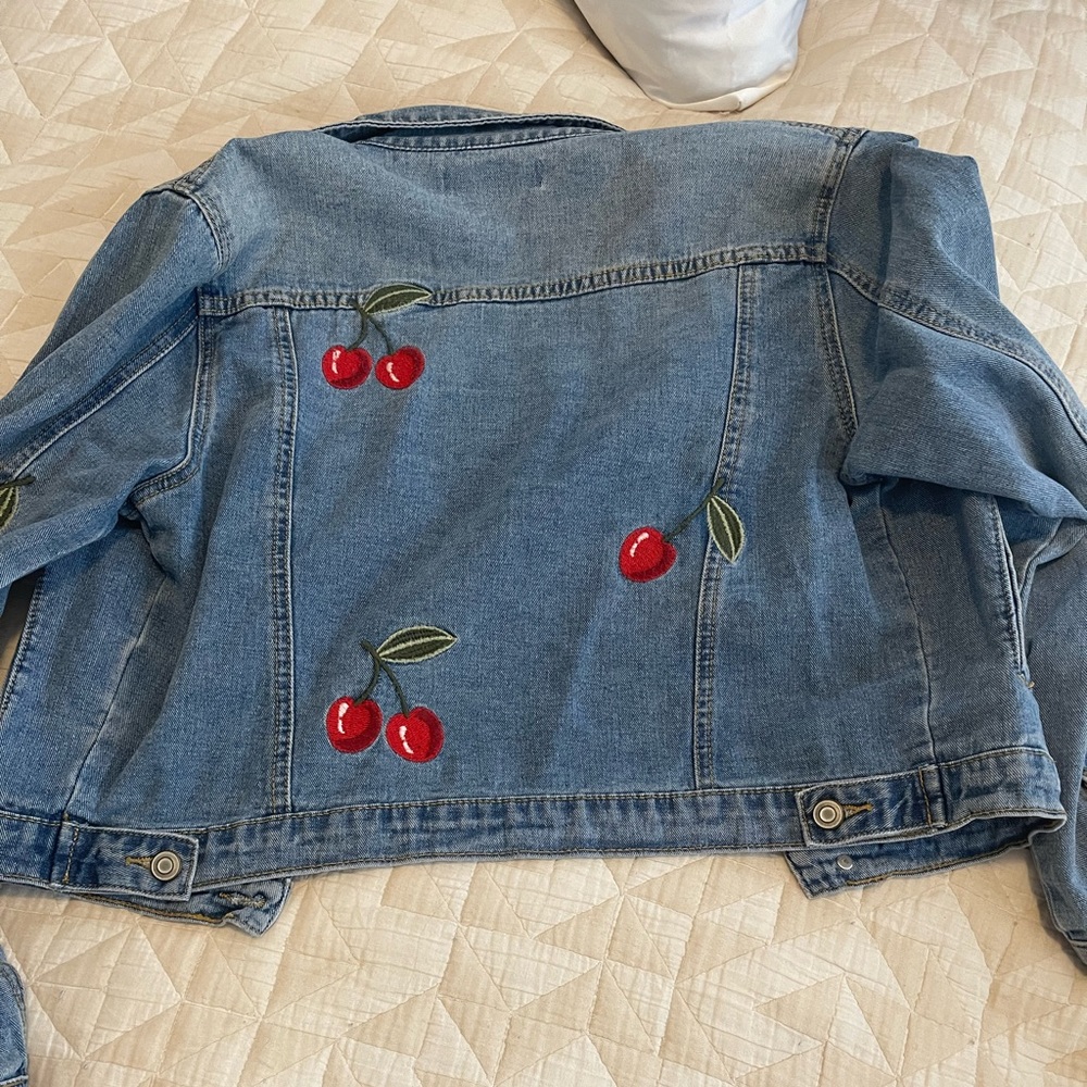 Cherry denim jacket